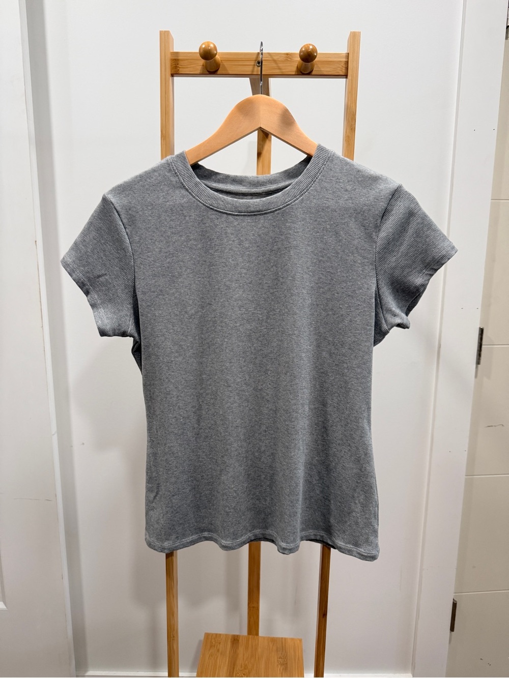 Brunette The Label Heather Grey Short Sleeve Crew Tee